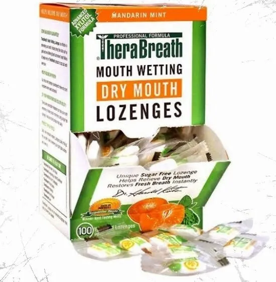 TheraBreath, Dry Mouth Lozenges, Mandarin Mint, 100 Sugar Free Lozenges|Original