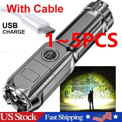 Rechargeable 990000LM LED Flashlight Tactical Police Super Bright Torch Zoomable