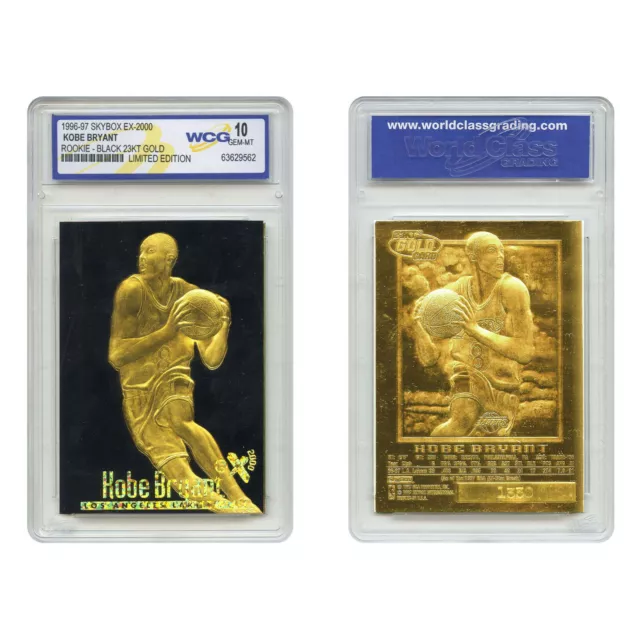 RARE* Graded Gem Mint 10 - KOBE BRYANT 1996 Skybox 23K Black Gold ROOKIE Card RC