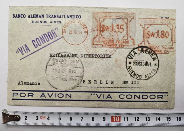 Ganzsache Brief Buenos Aires Argentinien nach Berlin, 1934, gelaufen