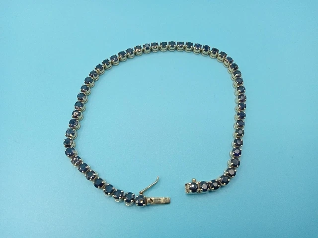 14k Yellow Gold And Blue Sapphire Tennis Bracelet 14k Yellow Gold And Blue Sapphire Tennis Bracelet
