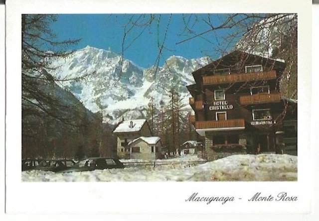 Cartolina-Hotel Cristallo-Monte Rosa (1390)-Macugnaga-Novara-Nuova Non Viaggiata