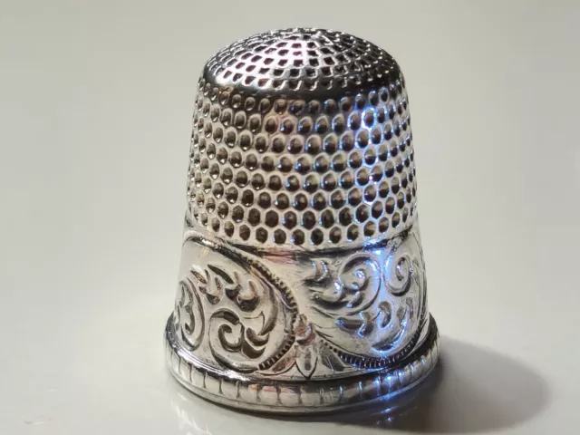 Antique Simons Bros. Sterling Silver Thimble size 11 c1890s