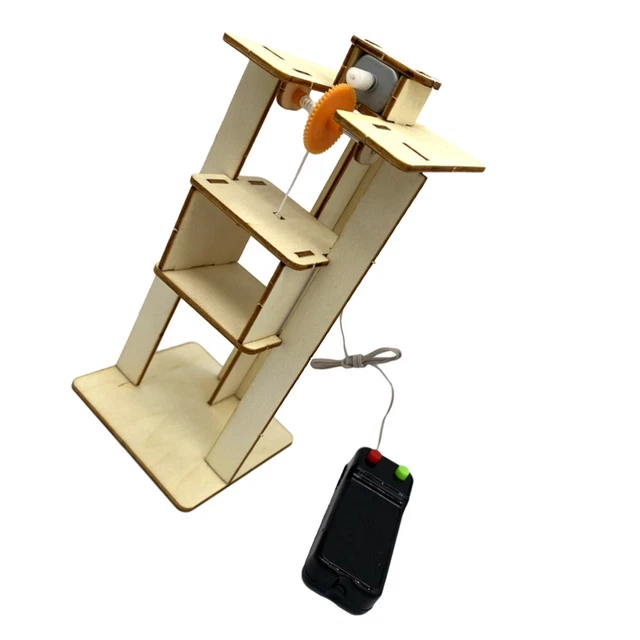 1 juego hágalo usted mismo Ascensor de madera Ascensor para niños Ascensor hágalo usted mismo Artesanías Temprano