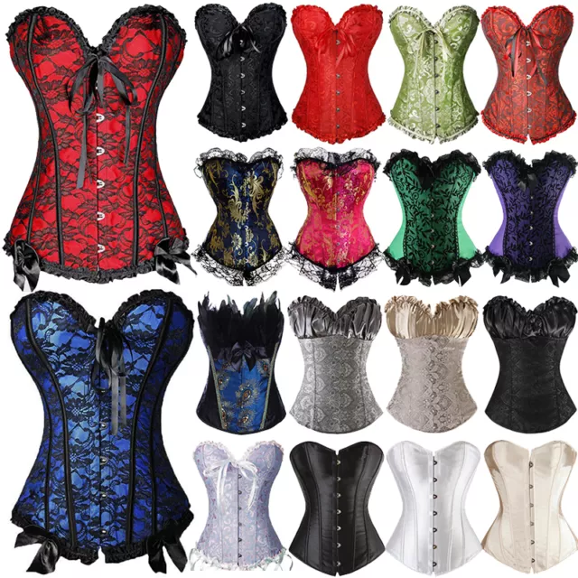 Plus Size S-6XL Overbust Corset Bustier Top Steampunk Waist Cincher Body Shapers 2