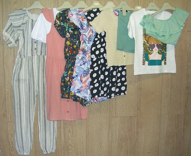 NEXT H&M TU etc Girls Summer Bundle Tops Dress Shorts Playsuit Age 7-8 128cm