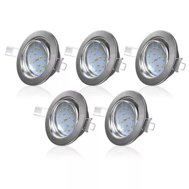 5er Set LED Einbau-Strahler Decken-Spots Einbauleuchte flach 5W Schwenkbar 230V