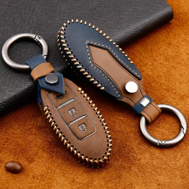 Genuine Leather Car Remote Smart Key Fob Cover Case Holder For Nissan Infiniti