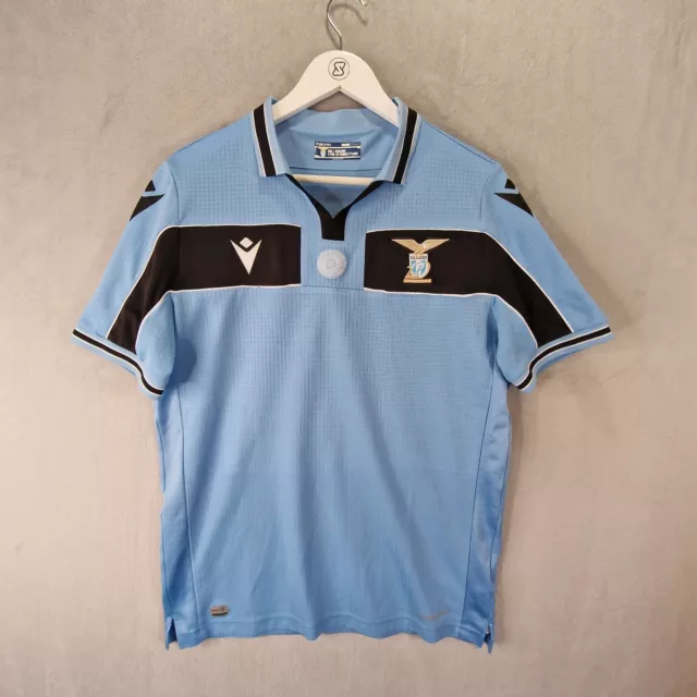 SS Lazio Macron Home Football Shirt Jersey Mens Large Blue 120th Anniversary