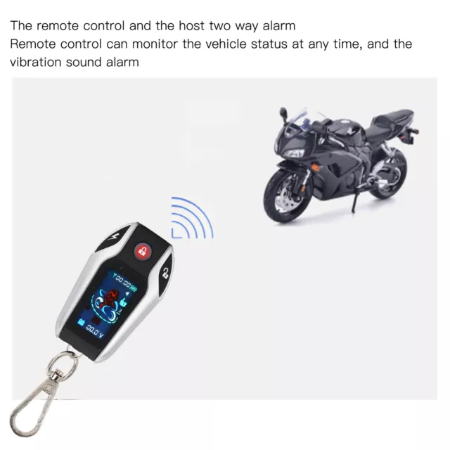 Motorcycle Alarm System 48‑145V 2 Way Alarm PKE Entry Automatic Lock Unlock For