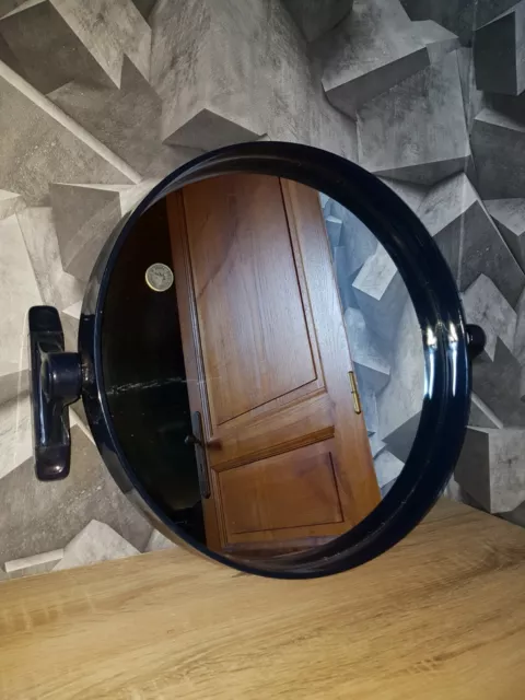 Miroir Convexe Doré Mural Rond Résine Soleil - Diamètre 28.5cm