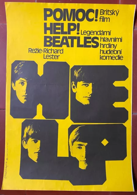 Affiche Tchèque HELP Richard Lester THE BEATLES Paul McCartney JOHN LENNON '86