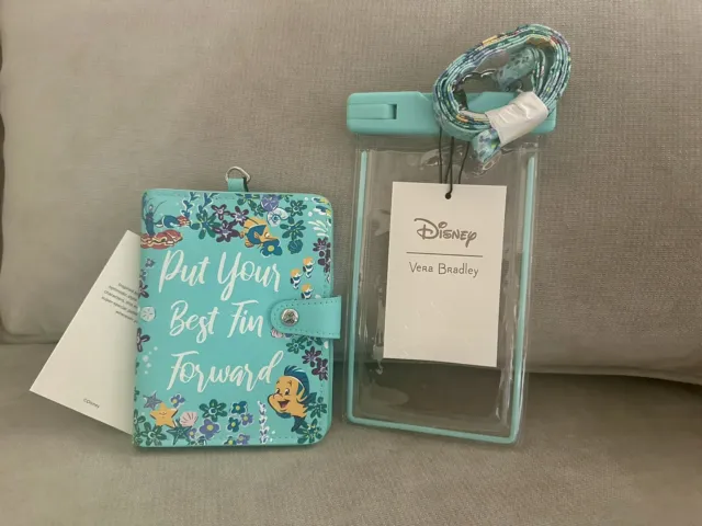 Vera Bradley Disney Little Mermaid Ariel Floral Passport Wallet Phone Pouch Set