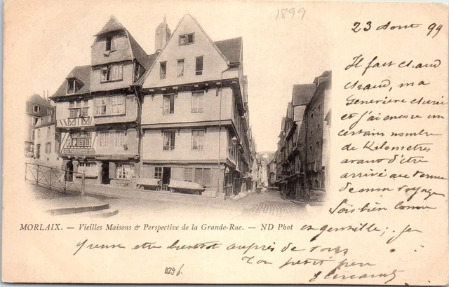 Carte Postale Ancienne CPA Morlaix - Vieilles Maisons Place Du Marché (29)