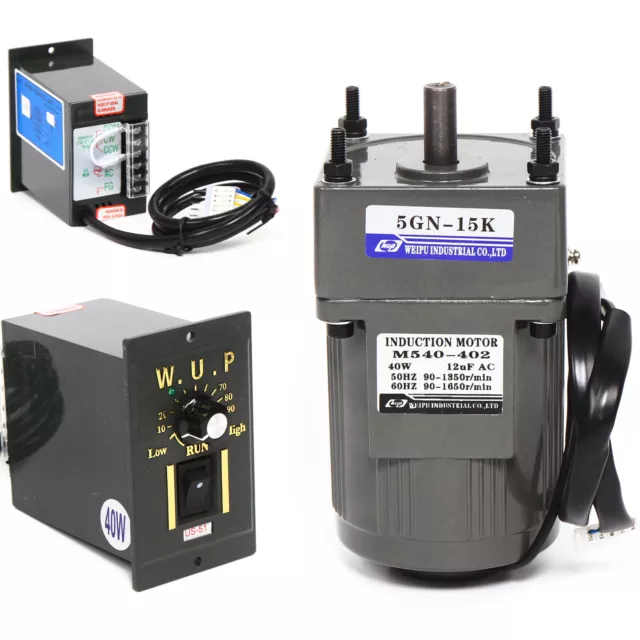 220V 40W motore elettrico monofase motore cambio motore AC con regolatore di velocità 15K