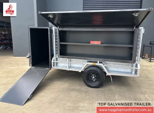 8x5 Lawn Mower Trailer Galvanised Single Axle Gardening Trailer 1400kg ATM