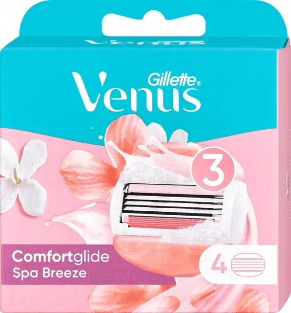 Gillette 4 Stück Venus Comfortglide Spa Breeze Ersatzklingen Rasierklingen NEU