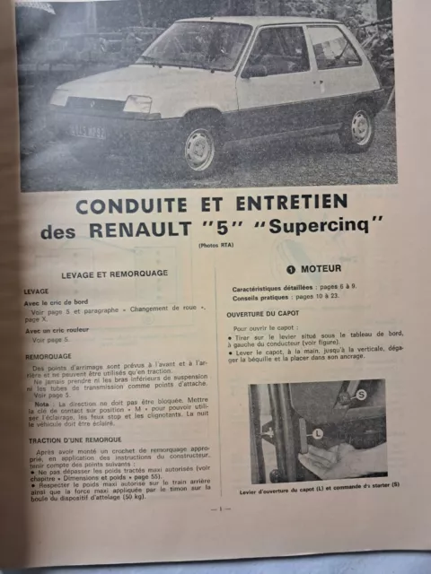 Revue technique automobile RTA Renault 5 SUPERCINQ et EXPRESS 956 et 1108 cm3 2