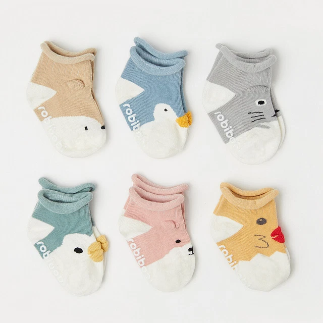 3 Pairs Baby Girls Boys lovely  Floor Toddler Kids Anti-slip Warm Cotton Socks