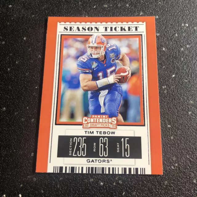 Tim Tebow 2019 Panini Contenders Draft Picks Football #94 NCAA Florida Gators QB