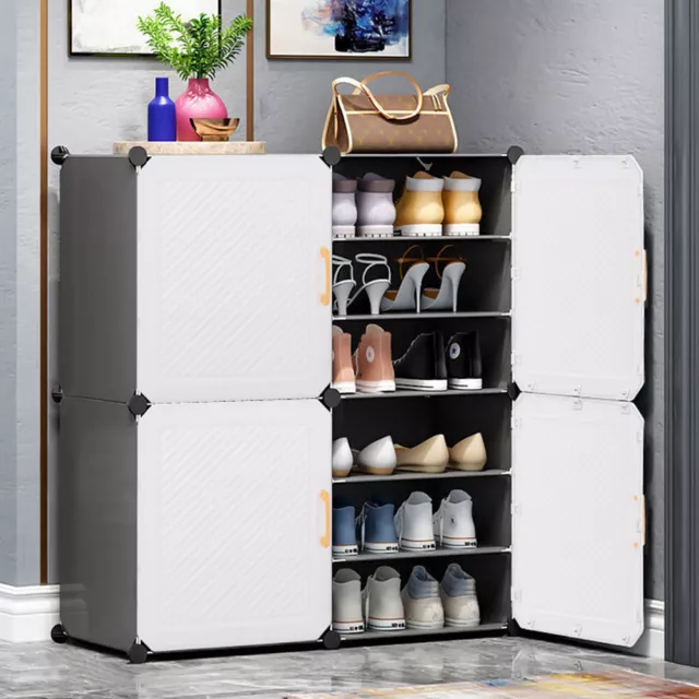 6-24 Pair Dust-proof Shoe Storage Rack Shoes Cabinet Footwear Organizer DIY Cube