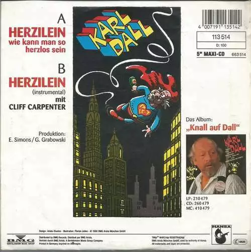 Karl Dall - Herzilein - Wie Kann Man So Herzl 7" Single Vinyl Sch 2