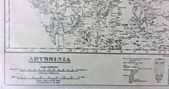 WW2 BRITISH RAF / Special Forces Tissue Escape Map of Abyssinia SOE £58 ...