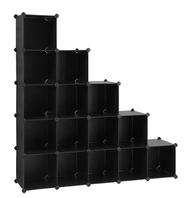 SONGMICS 15CUBE STORAGE Unit, Shoe Rack, DIY Shelving System LPC44BK