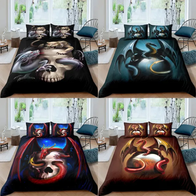 Abstract Dragon Bedding Set Duvet Cover Pillowcase Comforter Queen King Bedroom