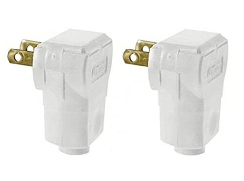 White Residential Grade Straight Blade Angle Plug