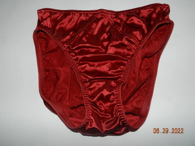 VTG VICTORIA SECRET Second Skin Satin Hipster Panty Sissy Sz M burgundy red