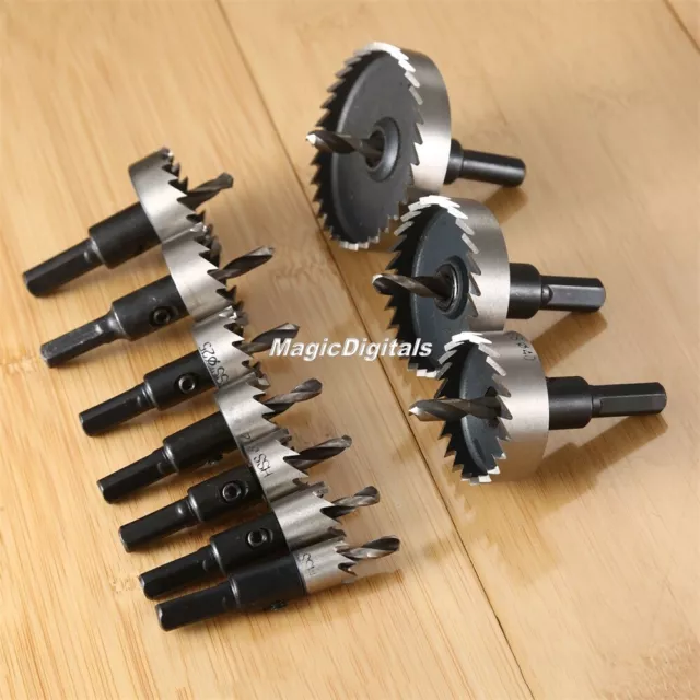 3pcs HSS Carbide Tip Hole Saw Drill Bit Cutter Cutting For Metal Stainless Steel
