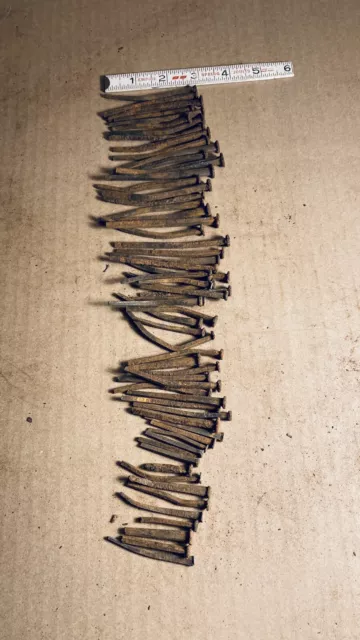 Antique Wrought Iron Cut Nails w/ Square Heads Restoration Real Antique Hardware