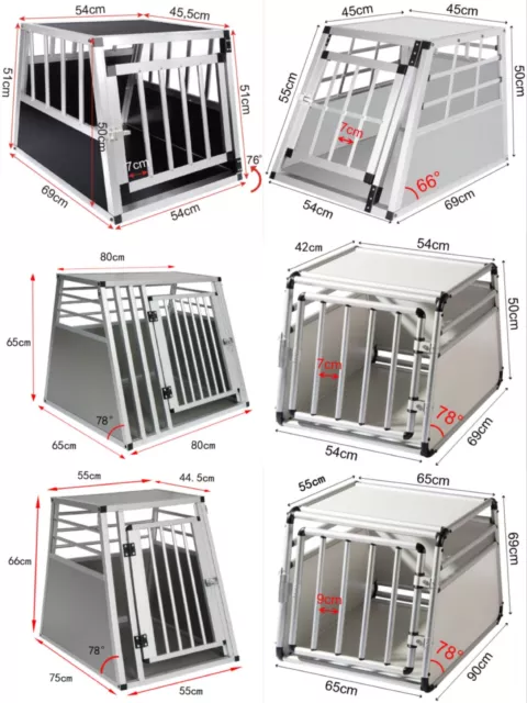 Alu Hundebox Hundekäfig Gitterbox für Auto Transportbox Reisebox Hundekäfig