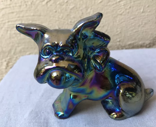 Purple Carnival Glass Bulldog X Imperial