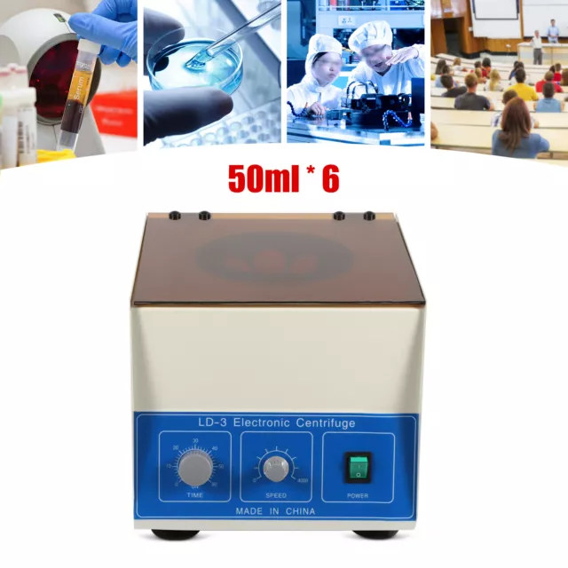 6*50ml LD-3 Electric Benchtop Centrifuge Lab Medical Practice Machine 4000rpm