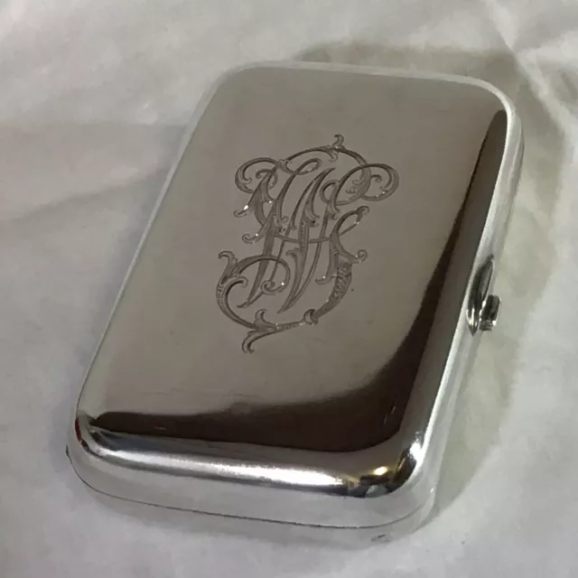 Antique Russian C1900 Solid Silver Cigarette Case By Anton Vasilijevitch Richter