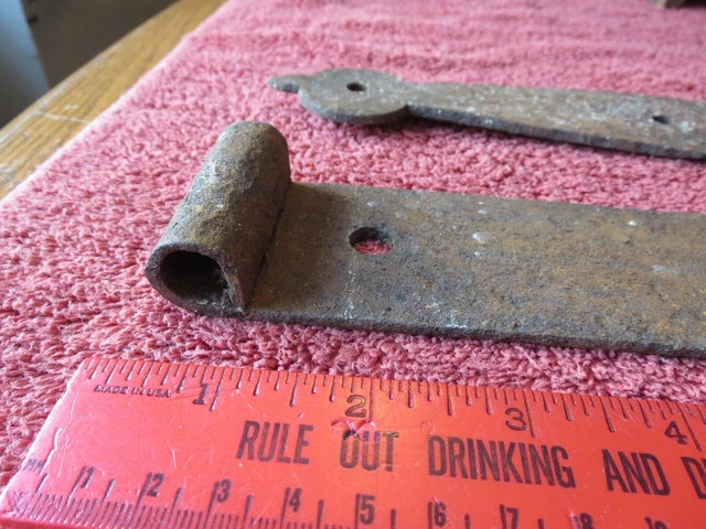 2 Wrought iron hinge strap barn door decor Vintage Antique hand wrought 23.5" 5