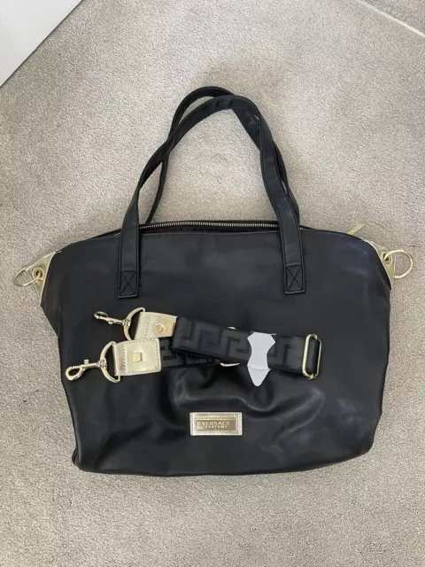 Versace | Bags | Versace Luxury Shoulder Bag Crossbody Purse Handbag Black  Gold Expandable | Poshmark