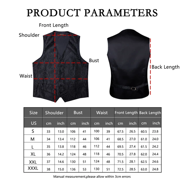 Mens Formal Wedding Waistcoat Paisley Floral Suit Vest Slim Tuxedo Silk Tie Set 2