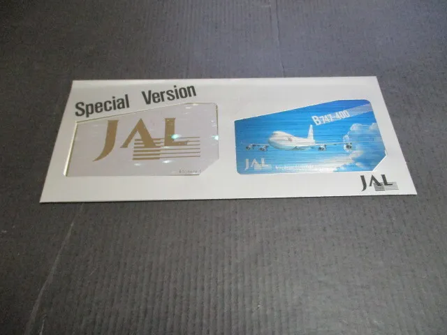 Telephone card unused 2 sheets JAL logo mark B747 400 w  Tato