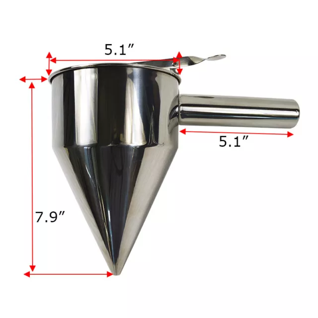 Stainless Steel Hopper Cupcake Pancake Waffle Batter Dispenser with Stand Holder 3