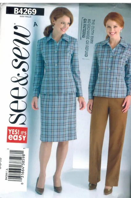 4269 UNCUT Butterick SEWING Pattern Misses See & Sew Jacket Skirt Pants Career