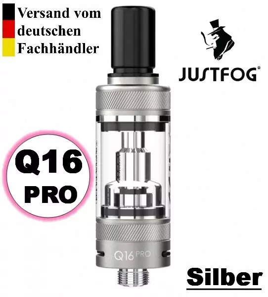 JustFog - Q16 PRO MTL Clearomizer Verdampfer Set Ersatzglas Farbe : Silber
