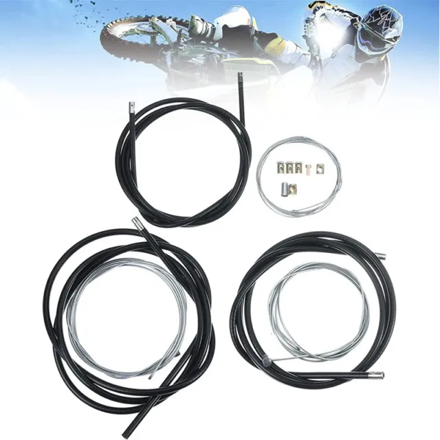 Universal Motorcycle Cable Kit Clutch Cable+Brake Cable+Throttle Cable Set US