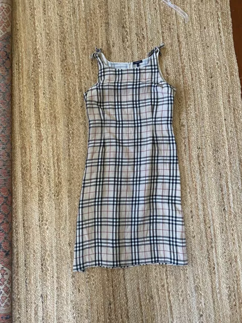 Burberry Dress In Nova Check With Shoulder Bows