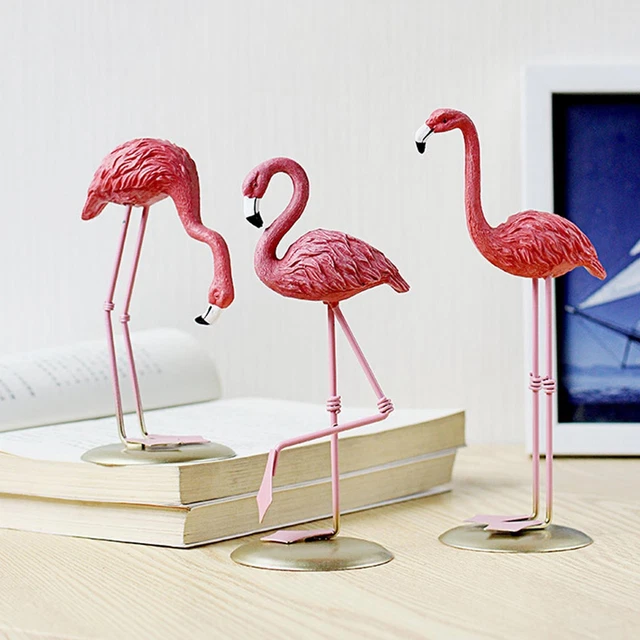 Statue flamant rose miniatures décoratives | Statue déco