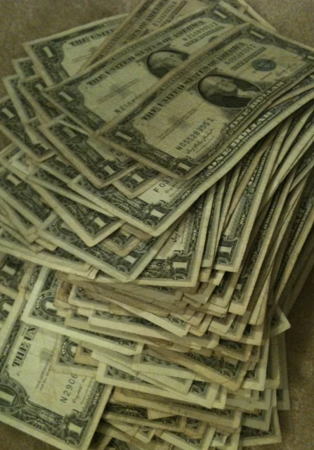 One Dollar Note $1 Silver Certificate Bill Blue Seal Currency