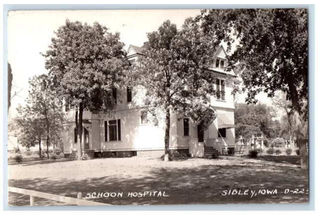 c1940's School Hospital Building Sibley Iowa IA RPPC Photo Vintage Postcard