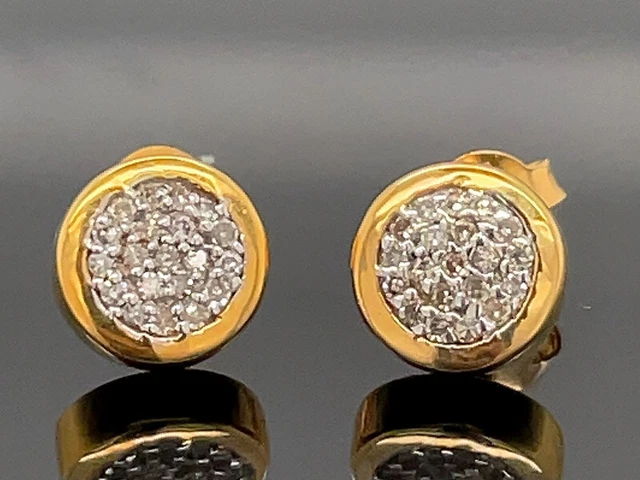 Schmuckjagd Ohrstecker 925/- Silber Vergoldet Mit Diamanten